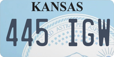 KS license plate 445IGW
