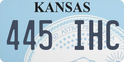 KS license plate 445IHC