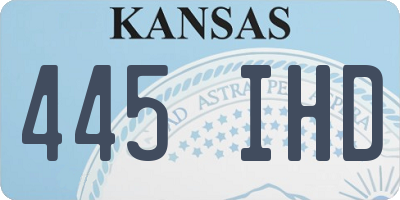 KS license plate 445IHD