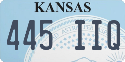 KS license plate 445IIQ