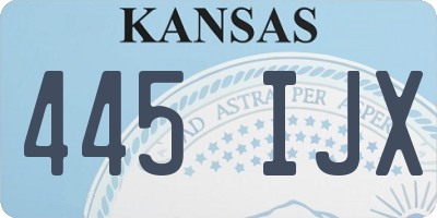 KS license plate 445IJX