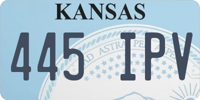 KS license plate 445IPV