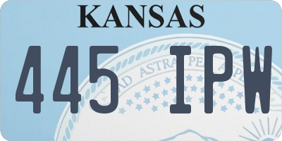 KS license plate 445IPW