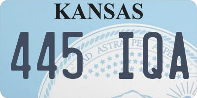 KS license plate 445IQA