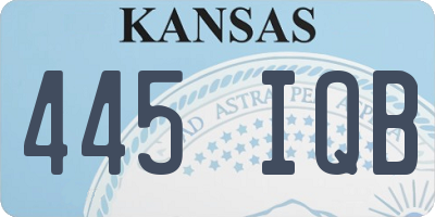 KS license plate 445IQB