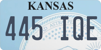 KS license plate 445IQE