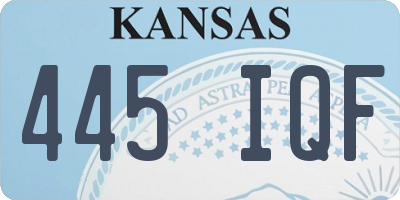 KS license plate 445IQF