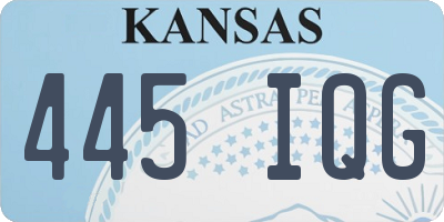 KS license plate 445IQG