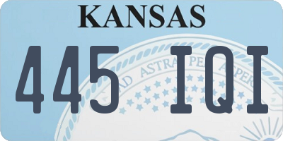KS license plate 445IQI