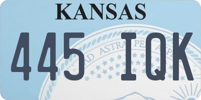 KS license plate 445IQK