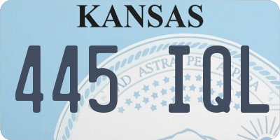 KS license plate 445IQL