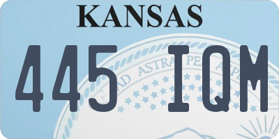 KS license plate 445IQM