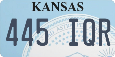 KS license plate 445IQR