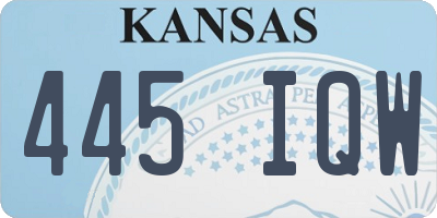KS license plate 445IQW