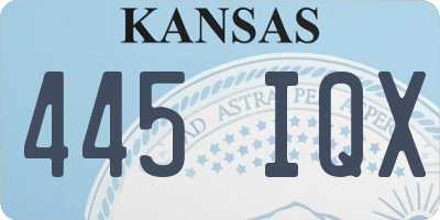 KS license plate 445IQX