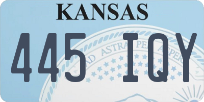 KS license plate 445IQY
