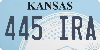 KS license plate 445IRA