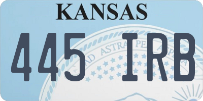 KS license plate 445IRB