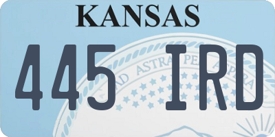 KS license plate 445IRD