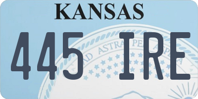 KS license plate 445IRE