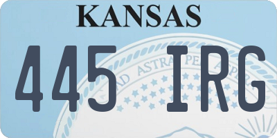 KS license plate 445IRG