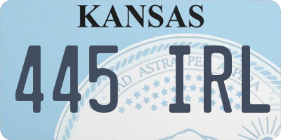 KS license plate 445IRL