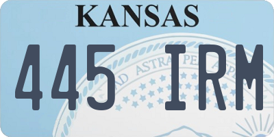 KS license plate 445IRM