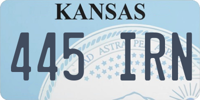 KS license plate 445IRN