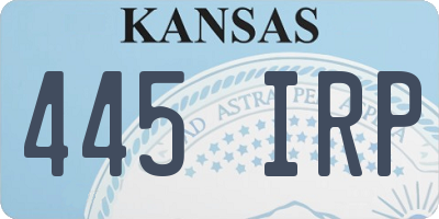 KS license plate 445IRP
