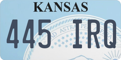 KS license plate 445IRQ