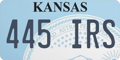 KS license plate 445IRS