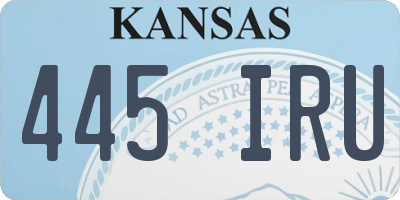 KS license plate 445IRU