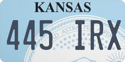 KS license plate 445IRX