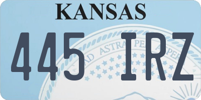 KS license plate 445IRZ