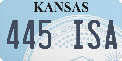 KS license plate 445ISA