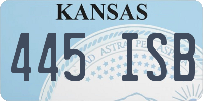 KS license plate 445ISB