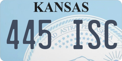 KS license plate 445ISC