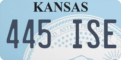 KS license plate 445ISE