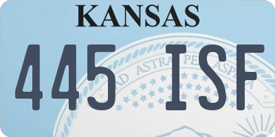 KS license plate 445ISF