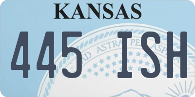 KS license plate 445ISH