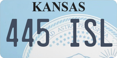 KS license plate 445ISL