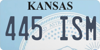 KS license plate 445ISM