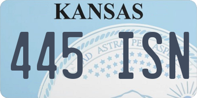 KS license plate 445ISN