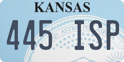 KS license plate 445ISP