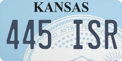 KS license plate 445ISR