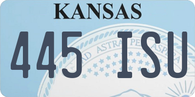 KS license plate 445ISU