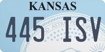 KS license plate 445ISV