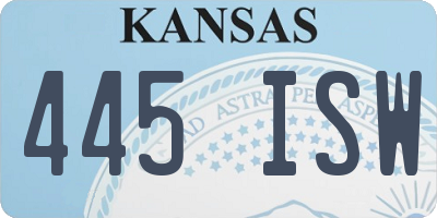 KS license plate 445ISW