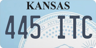 KS license plate 445ITC