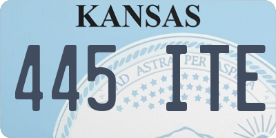 KS license plate 445ITE